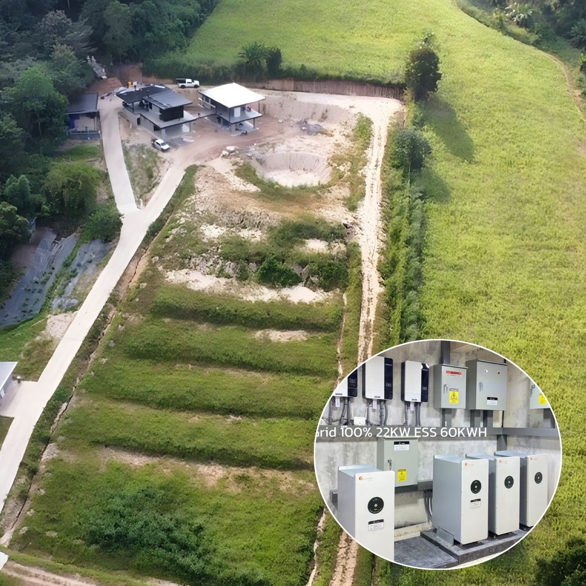 ออฟกริด 22kW + ESS 60kWh พื้นที่ห่างไกล