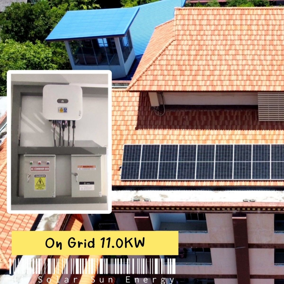 Apartment 11.0kW ออนกริด อ.แม่โจ้ จ.เชียงใหม่ จ่ายโหลดส่วนกลาง