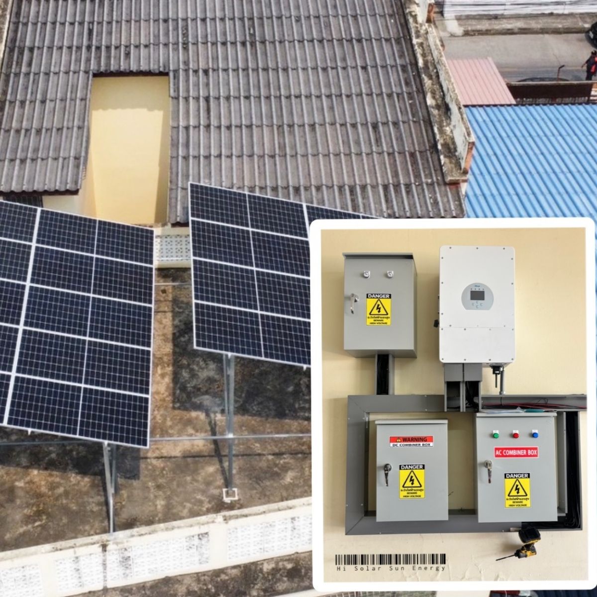 โซลาร์เซลล์ Hybrid บ้านพักอาศัย 3 เฟส 13 kW พร้อมแบตเตอรี่สำรองไฟ เชียงใหม่
